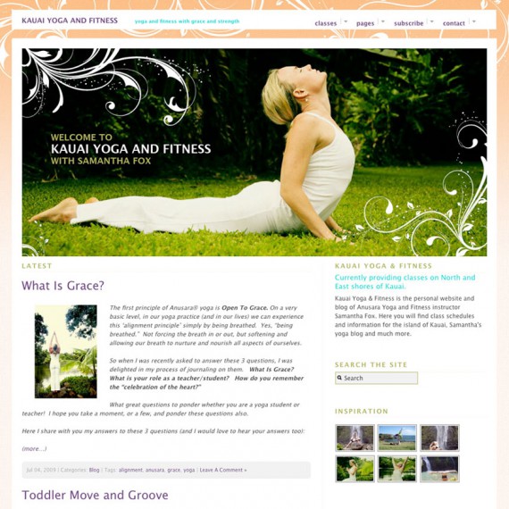 Kauai Yoga and Fitness Web Site