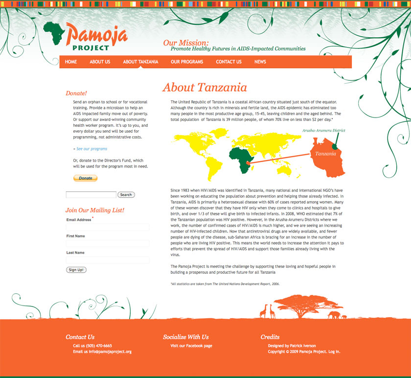 Pamoja Project Content Page