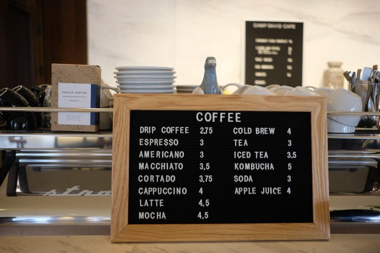 We couldn't help but notice the simple yet elegant coffee shop menu available at Camp David. We had to get a shot!